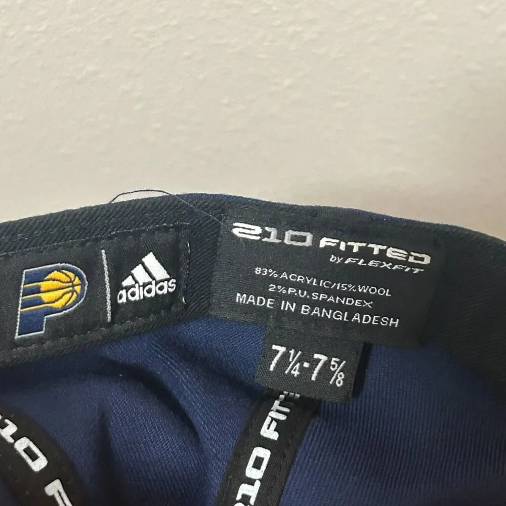 adidas Indiana Pacers 210 Fitted Unisex NBA Basketball Hat 7 1/4 - 7 5/8 Blue